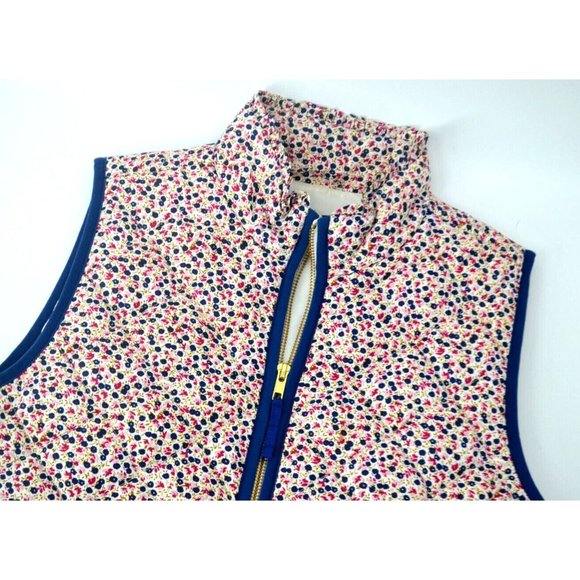 J.CREW MERCANTILE Women's Printed Ruffle Puffer Vest SIZE SMALL Floral - Picture 6 of 7